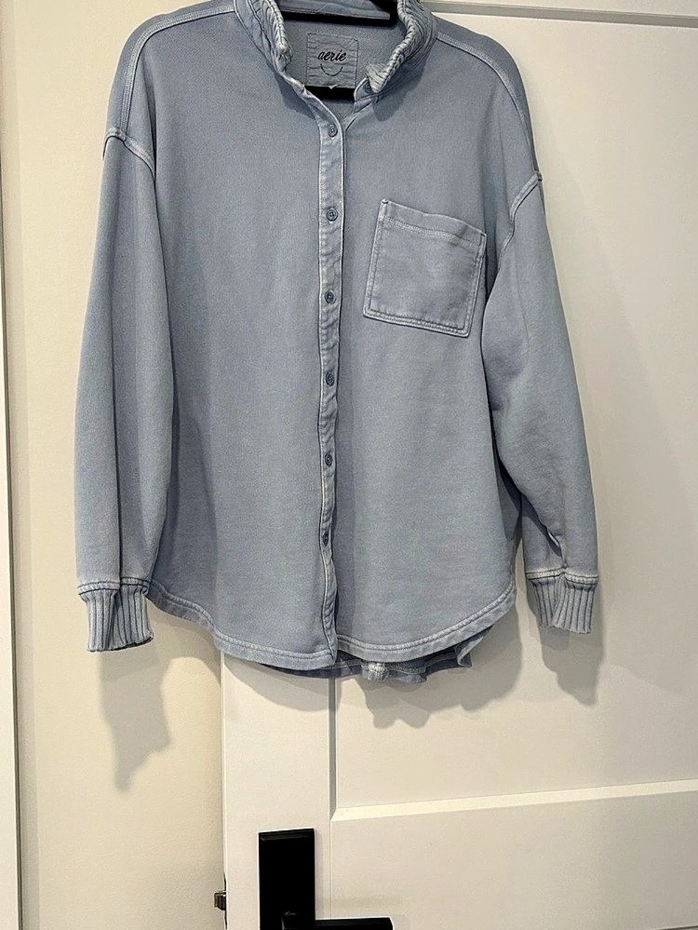Lot of 3 *aerie Ribbed Button Front Shirt in Blue & Gray Like New *size Medium